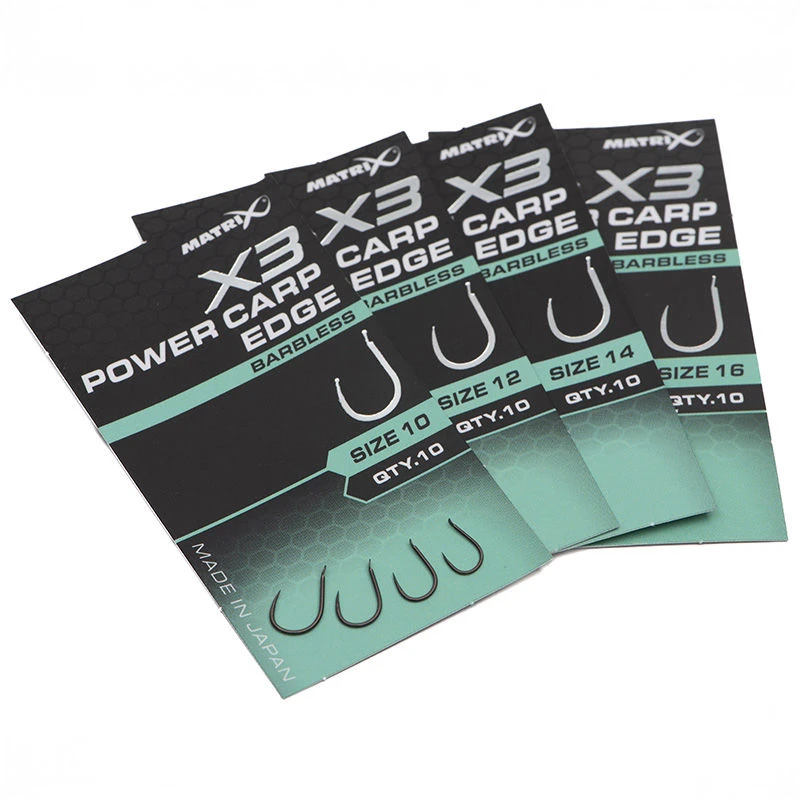 Matrix X3 Power Carp Edge Barbless Spade End Hooks